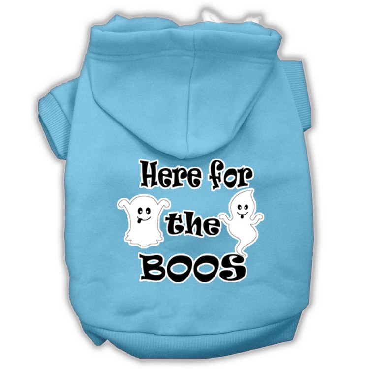 Here for the Boos Screenprint Dog Hoodie Baby Blue L